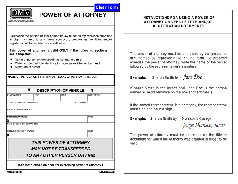 Comprehending the Motor Vehicle Power of Attorney Kind